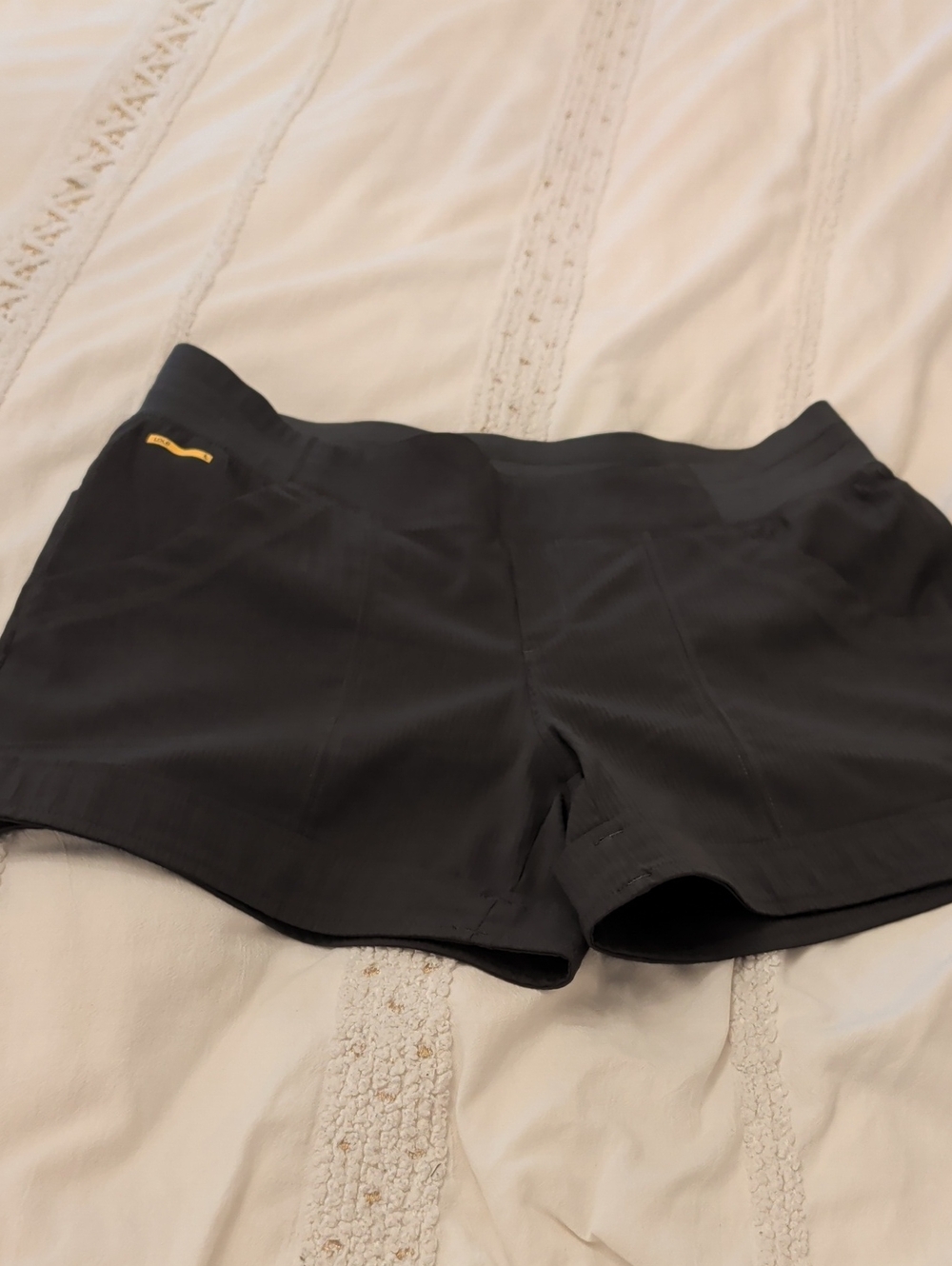 Lole Women’s Hunter Green Athletic Shorts with Gold Logo Accent